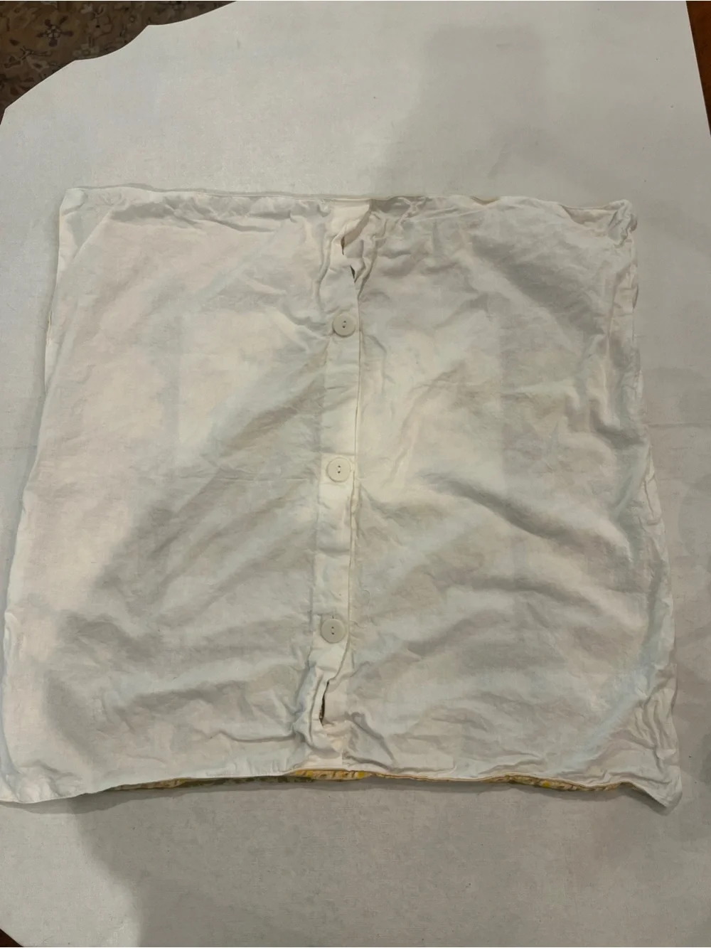 Vintage Yellow and Olive floral square  Pillow Cover. So retro!